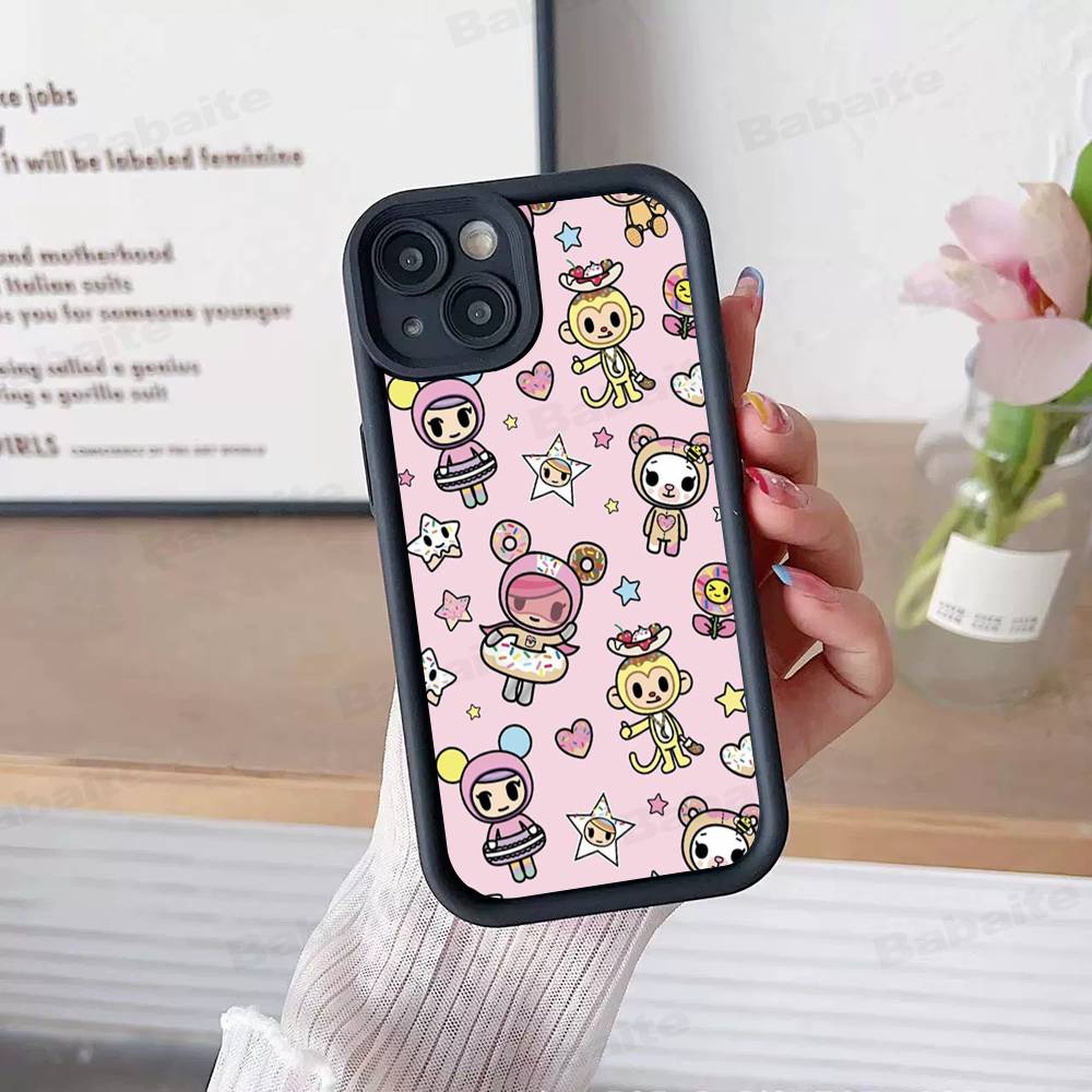 Japan Tokidoki For IPhone 17 Pro Max 16 15 14 13 12 11 Plus Black Soft Phone Cover