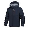 Cross-border men's autumn and winter soft shell clothing outdoor casual loose windproof and cold-proof fleece jacket hooded jacket can be opened twice