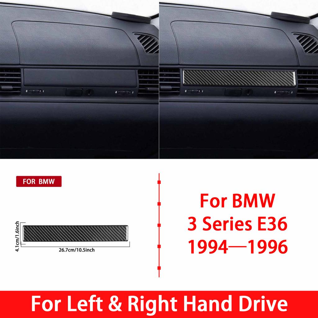 For BMW 3 Series E36 1994 1995 1996 Car Accessories Carbon Fiber Copilot Strip Air Vent Gear Shift Panel Interior Trim Sticker