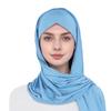Muslim Fashion Solid Color Criss-Cross Head Wrap with Integrated Sandproof Scarf