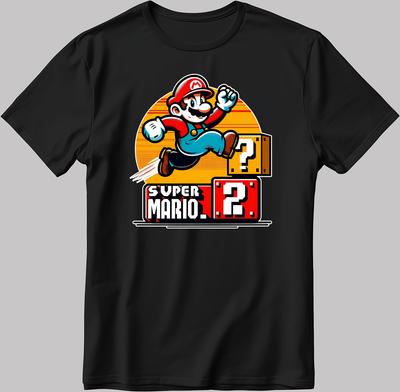 Super Mario Bros White-Black Men/Women T Shirt AB203