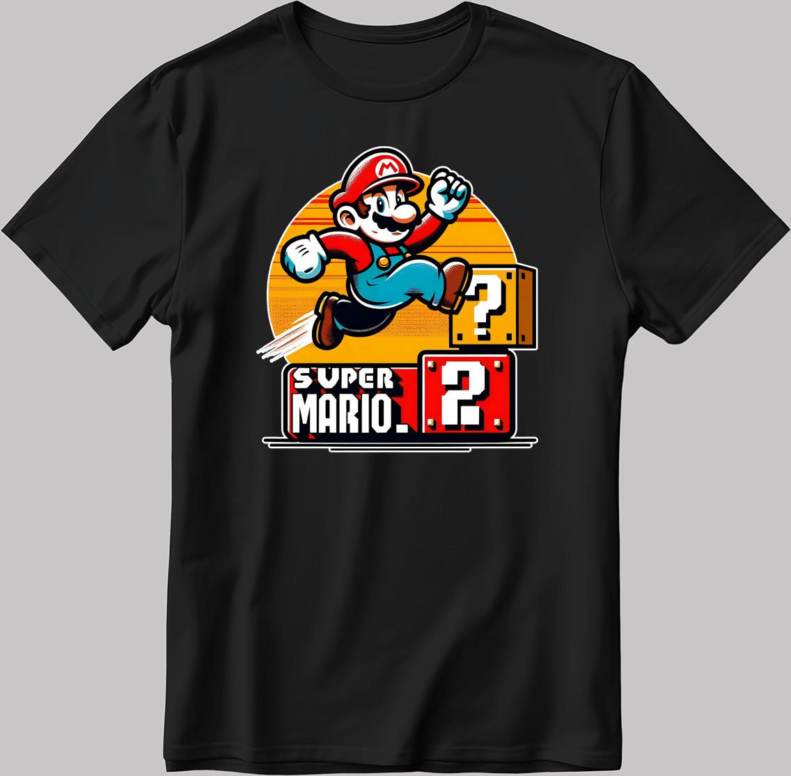 Super Mario Bros White-Black Men/Women T Shirt AB203 S