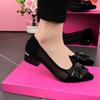 Soft leather thick heel single shoes women's spring and autumn new summer shallow mouth flat bottom women's shoes versatile matte soft surface medium