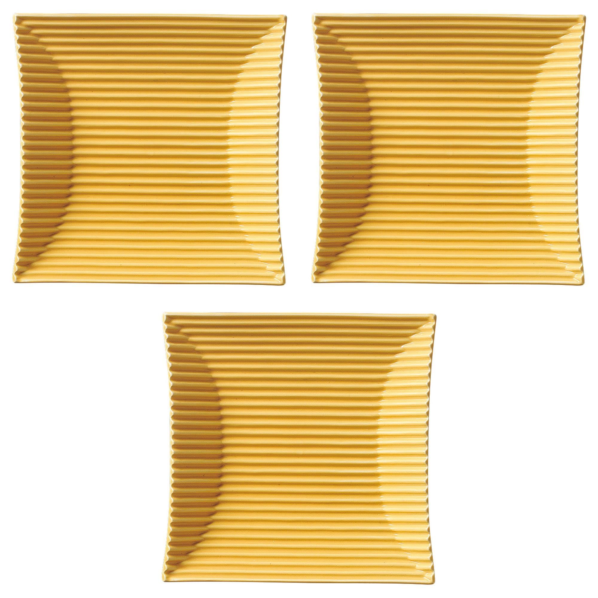 

Set of 3 Moderato Yellow Small Plates x x Medium Plates by Setomonohonpo [15.6 15.4 2.9 cm] Western-style