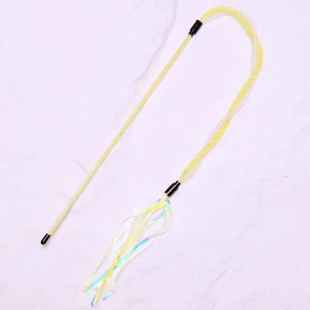 2pcs/3pcs Cat Toys Tassel Cats Teaser Stick Interactive Cat Toy with Bell Colorful Ball Cats Toy Elastic Mesh Kitten Toys