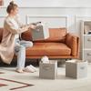 Foldable Storage Box Grey Set Lidless Organizer Pull Out Storage Box Bedroom Clothes Storage Box