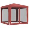 Party Tent with 4 Mesh Side Walls Red 2.5 X 2.5 M HDPE