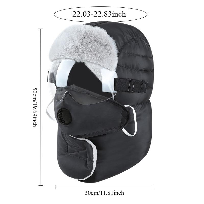 Winter Warme Kopfbedeckung Winddicht Verdickt Gehörschutz Nackenabdeckung Brillenmütze Unisex Thermisch Outdoor Motorrad Kapuzenmütze