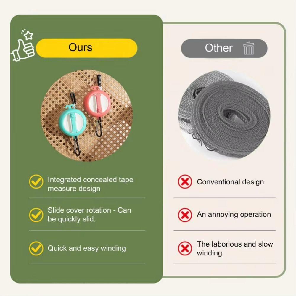 Quick Install Retractable Clothesline Adjustable Length Windproof Design Clothes Drying Lanyard Anti Slip Compact Size