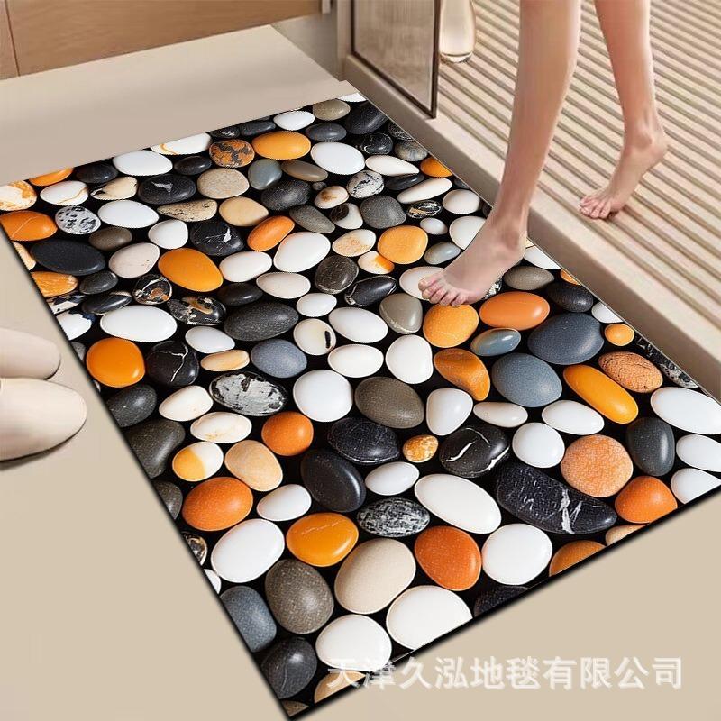 

Коврик для пола из гальки Быстросохнущий Дверной коврик для ванной Грязеотталкивающий Износостойкий Противоскользящий Легкий в уходе Коврик для ног 40 * 60Cm