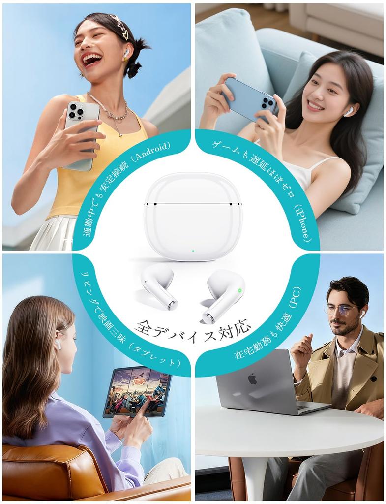 Bluetooth Wireless New Bluetooth Fast Up to 40 Hours of ENC Noise Automatic Touch Lightweight and Compatible with iPhone and Web and Gift Earbuds,