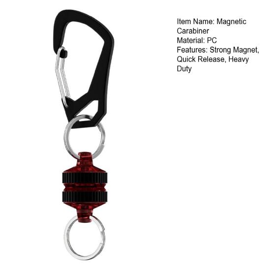 Magnetic Carabiner Quick Release Keychain Heavy Duty Portable Multifunction Outdoor Camping Climbing Backpacking Fishing Magnet Buckle Hook Clip