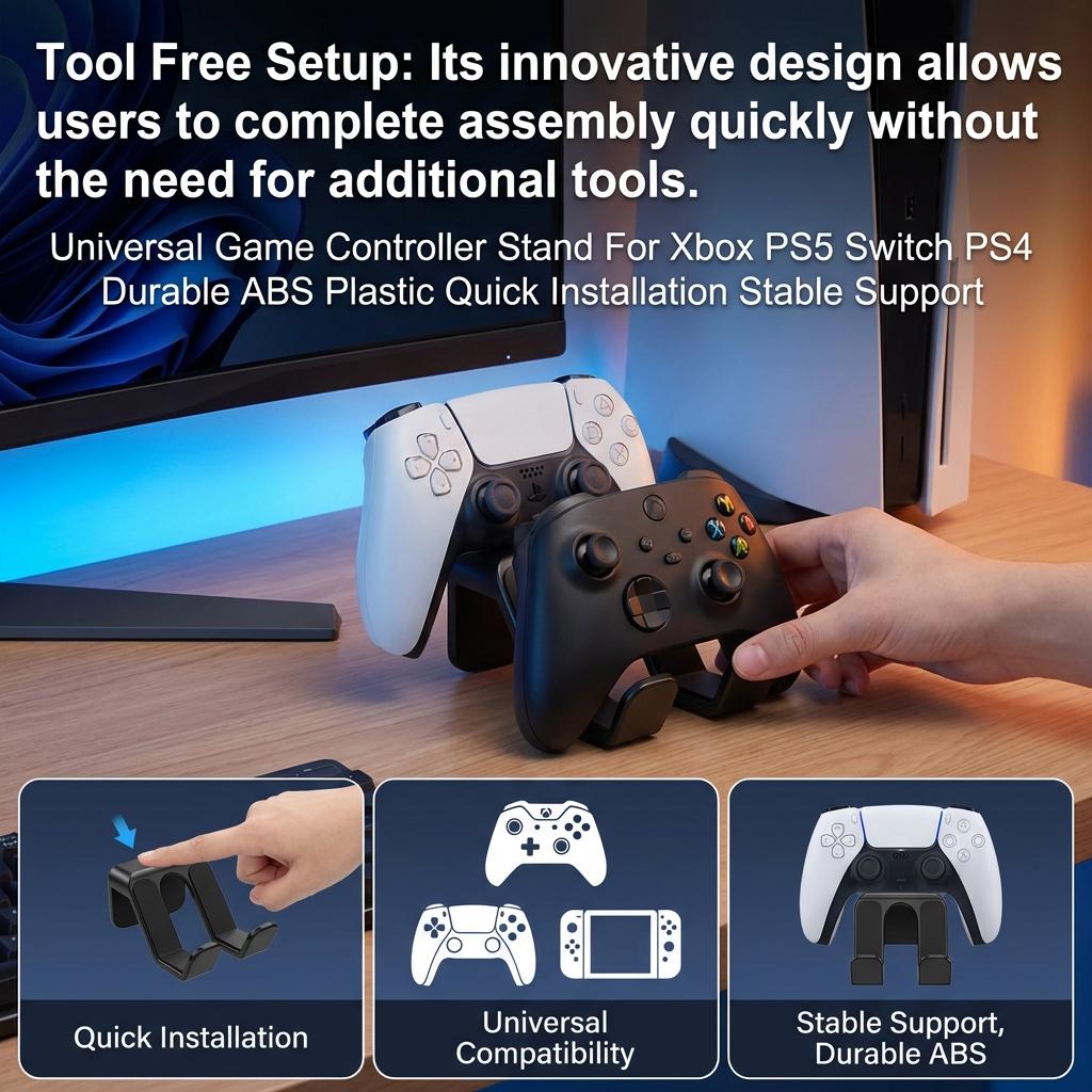 Universal Game Controller Holder Stand Compatible Quick Installation Stable Support for Gaming Accessories