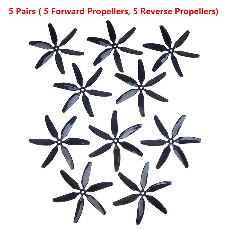 10Pcs 504060 Six-Blade Propeller Cw Ccw 5 Inch Propellers Blade For Fpv Quadcopter Racing Rc Drones Propellers Blade