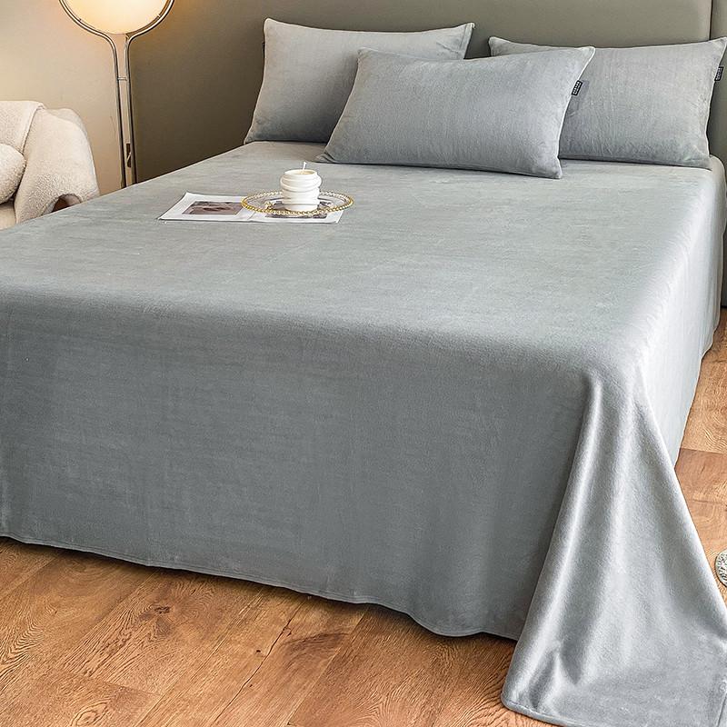 Warm Velvet Flat Sheet Solid Color Autumn Winter Bed Top Sheet 120/160/200/245/270cm Bed Linens for Single Double King Queen Bed