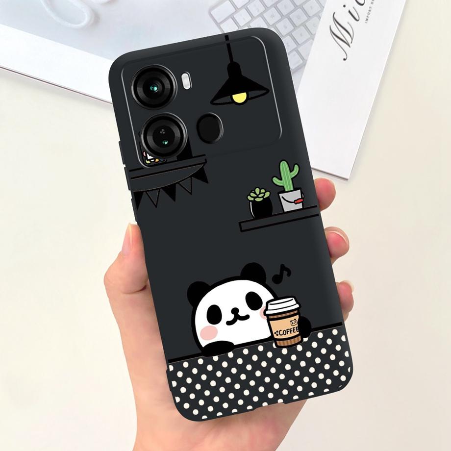 For Itel P40 P40+ P40 Plus Case Luxury Black Soft Silicone Bumper Phone Cover for ITEL P683L P662L Coques Panda Rabbit Goothic