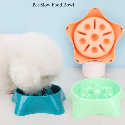 1 Stück Groß Haustierbedarf Hund Langsames Fressen Anti-Verschlucken Napf Knochen Bonbonfarbe Katze Haustier Langsamfressnapf