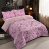 3-piece Pink Butterfly Printed Coreless Bedding Set, Soft and Comfortable, Suitable for Various Sizes of Dormitory Bedrooms