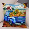 Pillowcase Happy Camper Cartoon House Travel Car Cushion Cover Sofa Home Super Soft