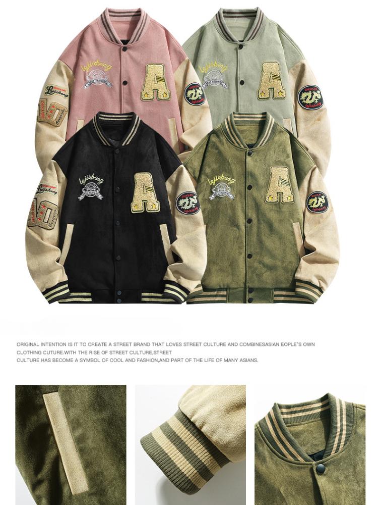 Varsity Baseball Embroidered Bomber Jacket Men Hip Hop Harajuku Patchwork Streetwear Women Unisex College Coats