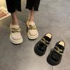 Baotou Half Slippers Women's Wear 2025 New Fashion Versatile Korean Version Platform Internet Celebrities Ins Muffin Shoes Summer Tide