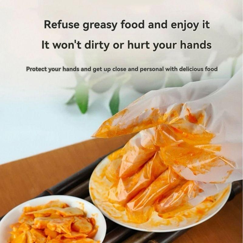 

Disposable Gloves-Slip-Resistant, Transparent, 500-Pairs, For Food Service And Beauty Plastic Gloves