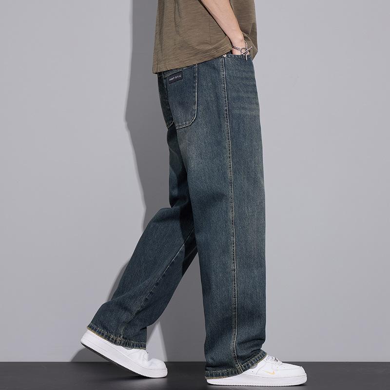 Spring and Summer Jeans Trendy American Loose Wide-leg Straight Casual Versatile Trousers