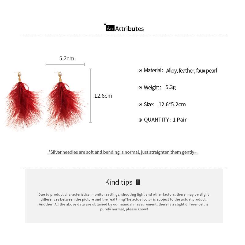 Retro Feather Pearl Silver Earrings: Ethnic Style for Autumn/Winter