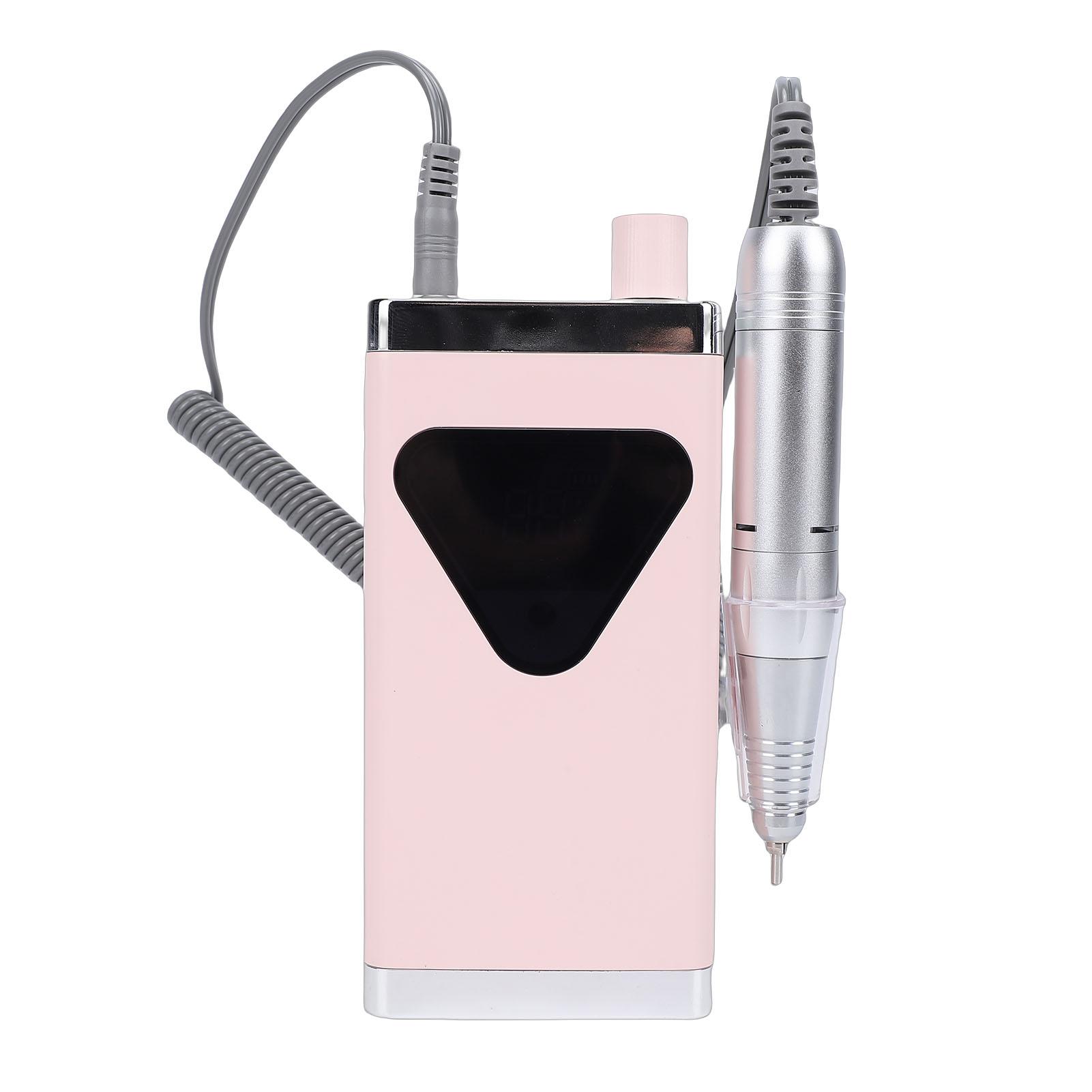 

Electric Nail Drill 45000RPM Rechargeable Cordless Nail File Machine with LED Display for Acrylic Gel Pink розовый