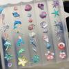 3D Summer Beach Ocean Charms Nail Silicone Mold Dolphin Shell Conch Starfish Coconut Tree Flower Templates Mold Nails Mold Tools