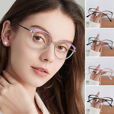 Vintage Blue Ray Blocking Anti-Blue Light Glasses Eye Protection Ultralight Square Eyeglasses Metal Computer Goggles Office