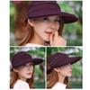Women's Sun Hat Outdoor Travel Bowknot Empty Top Hat Detachable Beach Sun Hat
