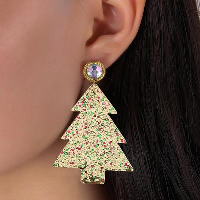 Christmas Tree Sequin Dangle Earrings: Exaggerated Holiday Fashion Gift