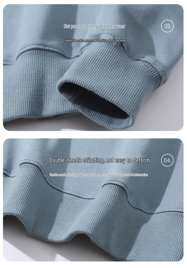 Felpa Girocollo Oversize Pesante da 380g in Puro Cotone, Colore Unito, Stile Primavera/Autunno, con Logo/Testo Personalizzato Stampato.