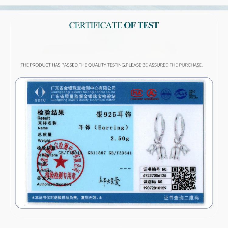 S925 Sterling Silver Lily Of The Valley Flower Ear Buckle Women, Elegant And Generous Temperament Flower Earrings Earrings