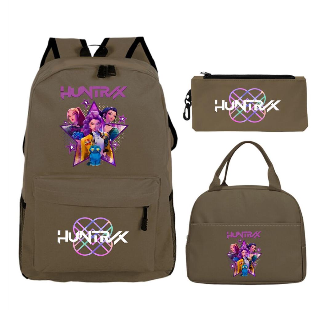 Dämonenjäger Mädchengruppe Peripherieartikel dreiteiliger Schulranzen Grenzüberschreitender Campus Grund- und Sekundarschüler Freizeitrucksack Federmäppchen