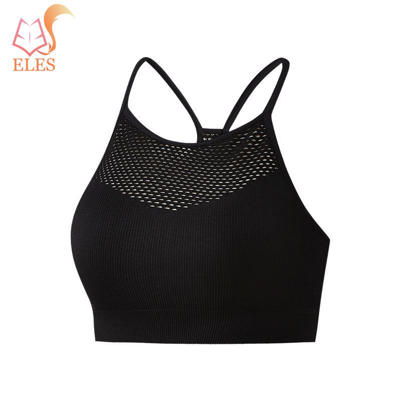 

Сексуальный сетчатый бюстгальтер-бралетт для женщин, бесшовный сетчатый топ со спиной-борцовкой, спортивная майка, спортивная майка XL чёрный