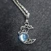 Collana Pendente Antico Pietra di Luna Artificiale Pietre Cabochon Vintage Boho Collana Luna per Dama Ragazze Donne Regalo