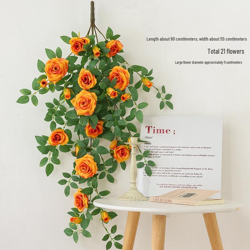Rose Vine Faux Flower Garland for Air Conditioner, Ceiling, and Wall Decoration