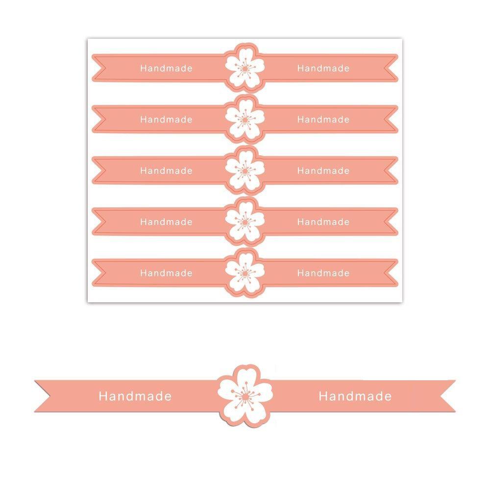 50Pcs Handmade Baking Sealing Stickers Long Label Handicraft Labels Gift Wrapping