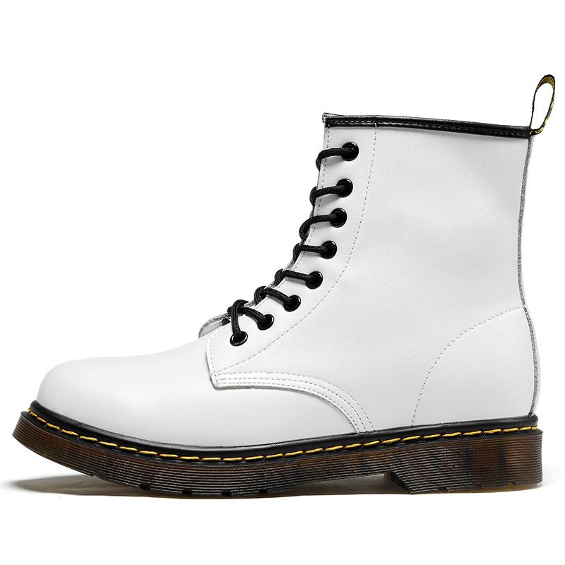 Martens Chunky Boots For Women Ladies Genuine Leather Ankle Boots Female Motorcycle Women Boots Big Size 35-46