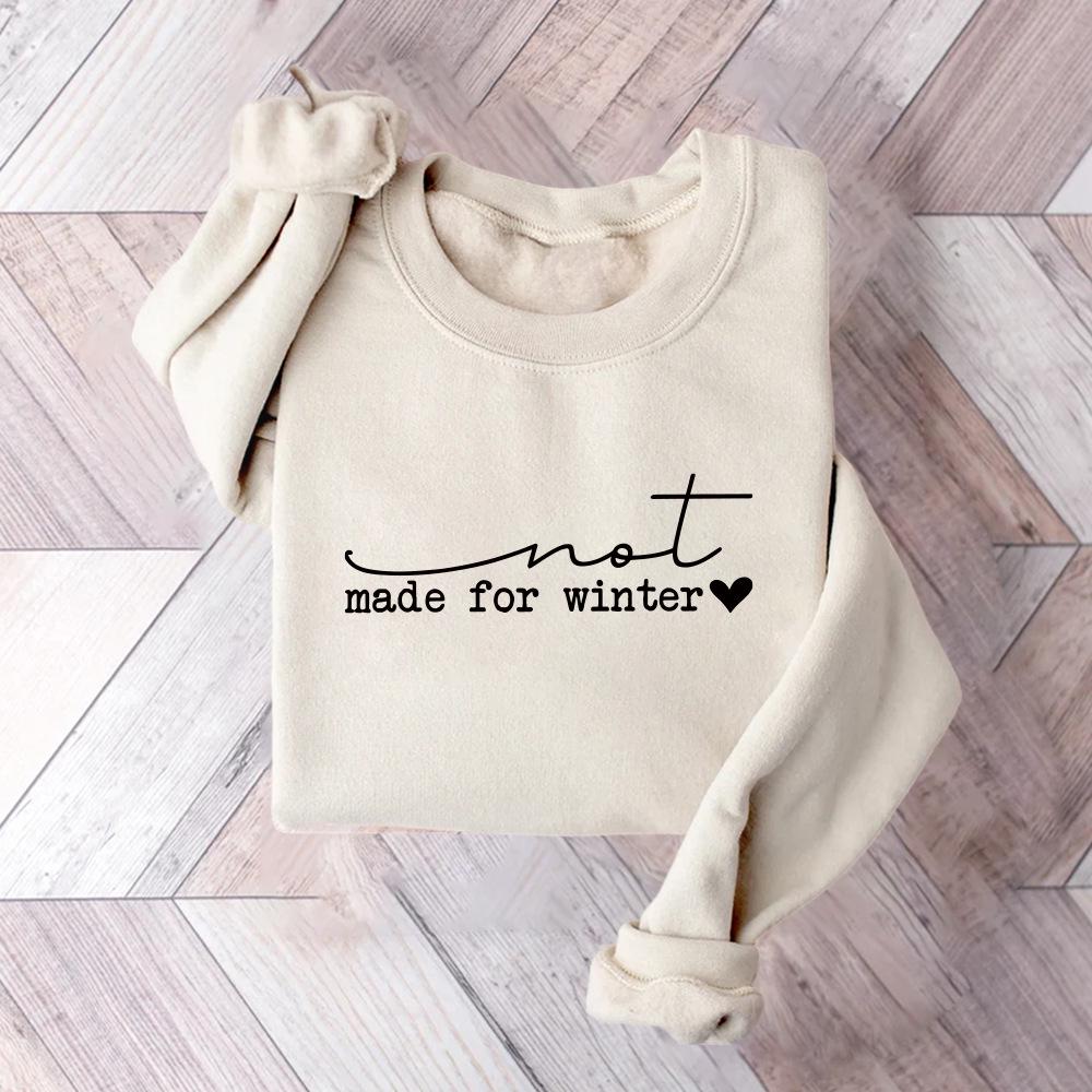Women's Winter Unfit Simple Loose Fleece-Lined Pullover Hoodie