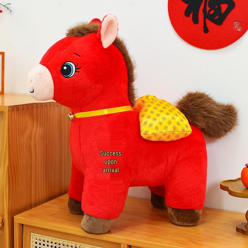 2026 Year of the Horse Zodiac Plush Toy - Cartoon Horse Mascot and Event Gift Stuffed Doll with Logo Option