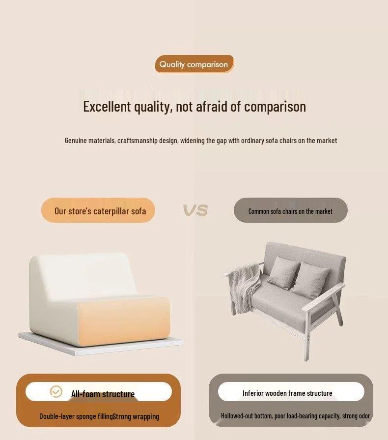 Cozy Caterpillar Sofa: Versatile Lazy Chair for Living Room, Bedroom, Balcony, or Tatami - Perfect for Relaxation and Style.