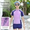 Girls' Sun Protection Swimwear: Split Flat Leg Style for Students and Kids