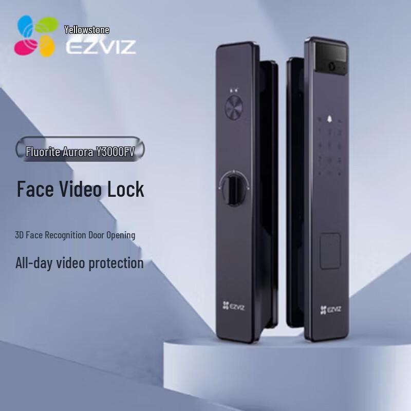 EZVIZ Y3000FV 3D Face Recognition Smart Lock with Smart Peephole