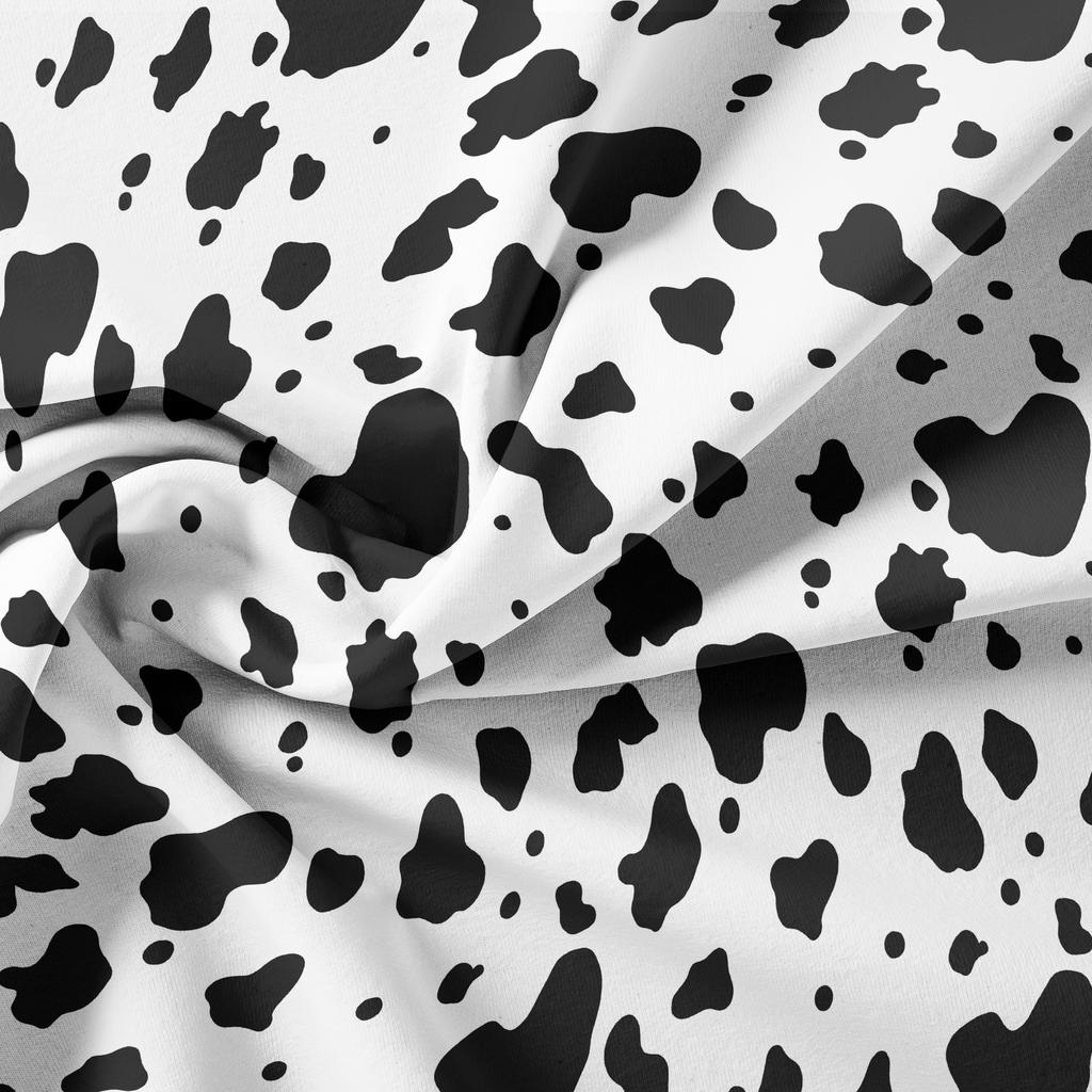3 Pieces White Base Classic Black Cow Spotted Duvet Cover Set, Simple Cowhide Animal Print Modern Minimalist Bedding