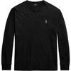 Polo Maglione Girocollo in Cotone con Ricamo Logo Pony Piccolo Manica Lunga T-Shirt Personalizzata Slim Fit Uomo Nero MNPOTSH16820049-001