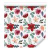 Wallpaper Flowers White, Light Gray and Red for Living Room and Bedroom 50x1000
