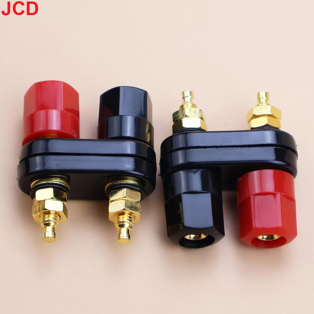 JCD 1PCS Banana Plugs Couple Terminals Red Black Connector Amplifier Terminal Binding Post Banana Speaker Plug Jack
